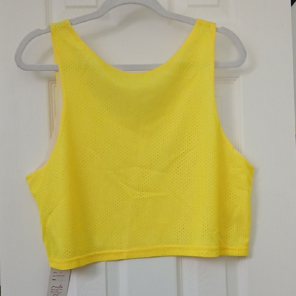 Bright Yellow Hampton Beach Net Crop Top One Size - Picture 8 of 13